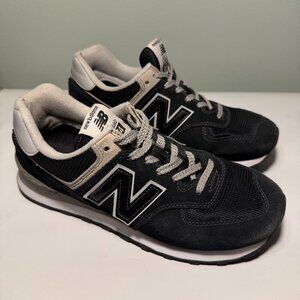 New Balance 574 Core Pack Women's Black White Size 8.5 (Men's 7) WL574EVB